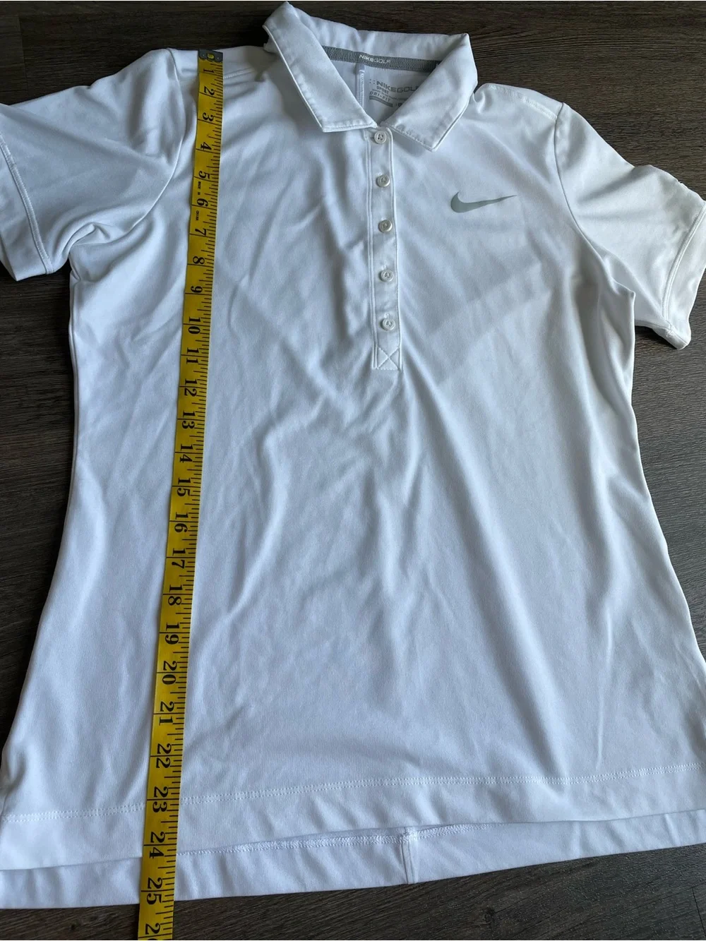 Nike White Women's Short Sleeve Polo Button-Down Shirt - Picture 9 of 12